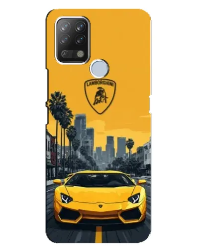 Чехол для TECNO Pova с картинкой «Желтый Lamborghini город» Чехол для TECNO Pova с картинкой «Желтый Lamborghini город»
