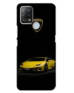Чехол для TECNO Pova с картинкой «Lamborghini желтый акцент»