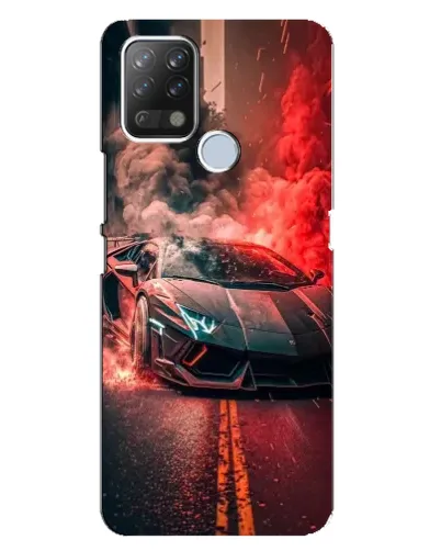 Чехол для TECNO Pova с картинкой «Lamborghini красный дым» Чехол для TECNO Pova с картинкой «Lamborghini красный дым»