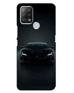 Чехол для TECNO Pova с картинкой «Черный Lamborghini Aventador»