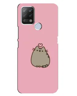 Чехол для TECNO Pova с картинкой «Pusheen сердце»