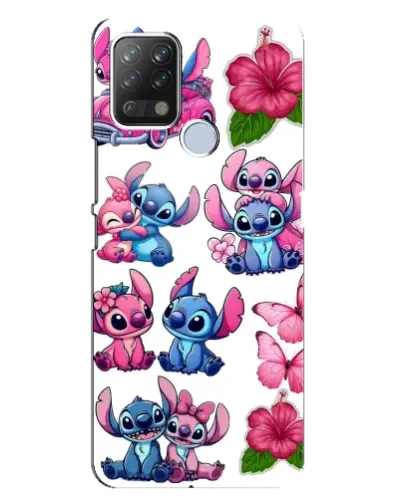 Чехол для TECNO Pova с картинкой «Стикеры Stitch и Angel»