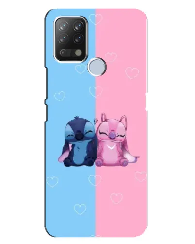 Чехол для TECNO Pova с картинкой «Stitch и Angel Love»