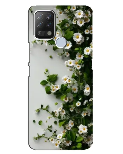 Чехол для TECNO Pova с картинкой «Ветка мелких белых цветов»