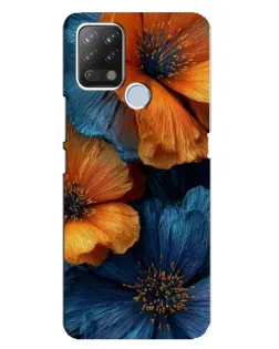 Чехол для TECNO Pova с картинкой «Яркая сине-оранжевая флора» Чехол для TECNO Pova с картинкой «Яркая сине-оранжевая флора»