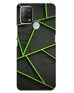 Чехол для TECNO Pova с картинкой «Зеленые геометрические линии»
