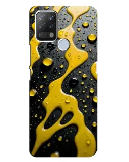 Чехол для TECNO Pova с картинкой «Жидкое желтое золото»