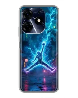 Чехол для TECNO Spark 10 Pro с картинкой «Jordan Gold Jumpman»