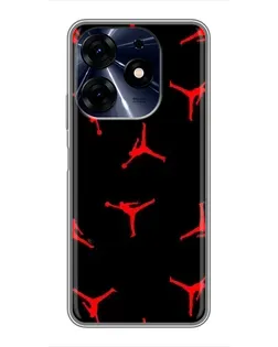 Чехол для TECNO Spark 10 Pro с картинкой «Jordan Red Pattern»