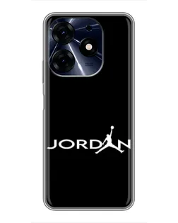 Чехол для TECNO Spark 10 Pro с картинкой «Jordan White Logo»