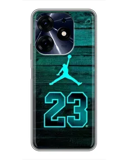 Чехол для TECNO Spark 10 Pro с картинкой «Jordan Cyan 23»