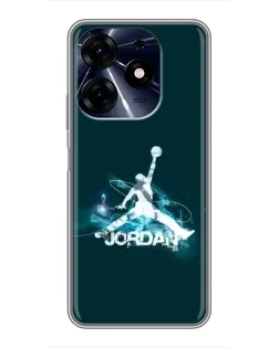 Чехол для TECNO Spark 10 Pro с картинкой «Jordan Blue Fire»