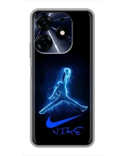 Чехол для TECNO Spark 10 Pro с картинкой «Jordan Neon Blue»