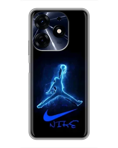 Чехол для TECNO Spark 10 Pro с картинкой «Jordan Neon Blue» Чехол для TECNO Spark 10 Pro с картинкой «Jordan Neon Blue»