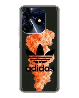 Чехол для TECNO Spark 10 Pro с картинкой «Оранжевый дым Adidas»