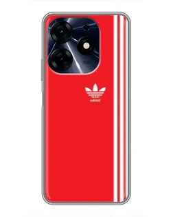 Чехол для TECNO Spark 10 Pro с картинкой «Красный минимализм Adidas»