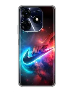 Чехол для TECNO Spark 10 Pro с картинкой «Огненный логотип Nike»