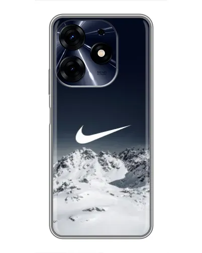 Чехол для TECNO Spark 10 Pro с картинкой «Nike — зимние горы» Чехол для TECNO Spark 10 Pro с картинкой «Nike — зимние горы»