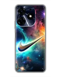 Чехол для TECNO Spark 10 Pro с картинкой «Космический Nike Swoosh»