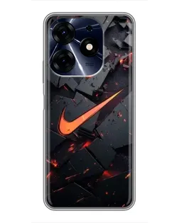 Чехол для TECNO Spark 10 Pro с картинкой «Nike — эффект разломов»