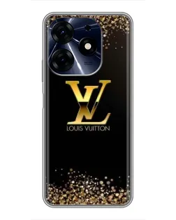 Чехол для TECNO Spark 10 Pro с картинкой «LV — золотые искры»