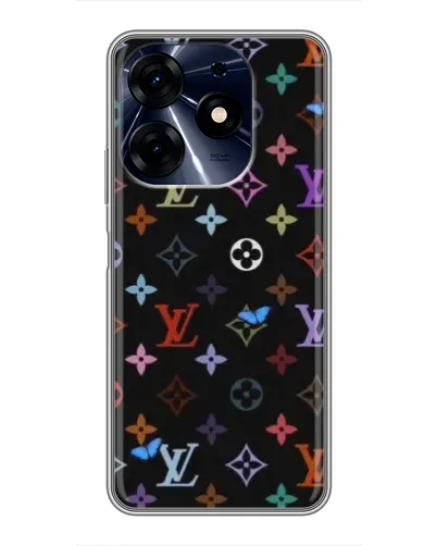 Чехол для TECNO Spark 10 Pro с картинкой «Цветная монограмма LV»