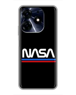 Чехол для TECNO Spark 10 Pro с картинкой «NASA — классика Red Blue»
