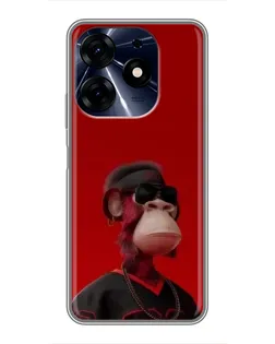 Чохол для TECNO Spark 10 Pro з картинкою «Bored Ape в червоному»