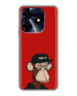 Чохол для TECNO Spark 10 Pro з картинкою «Bored Ape — червоний фон»