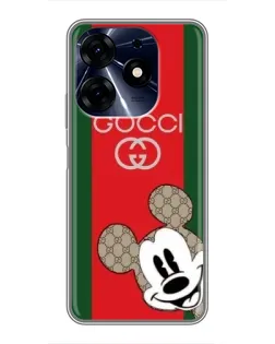 Чехол для TECNO Spark 10 Pro с картинкой «Gucci — полосы и Микки»