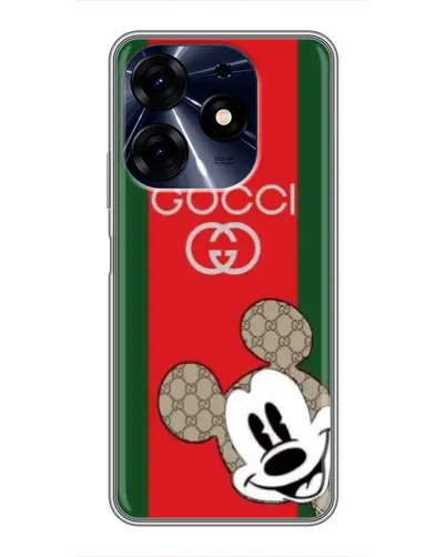 Чехол для TECNO Spark 10 Pro с картинкой «Gucci — полосы и Микки»