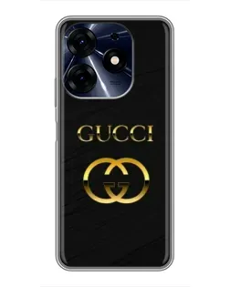 Чехол для TECNO Spark 10 Pro с картинкой «Золотой логотип Gucci»