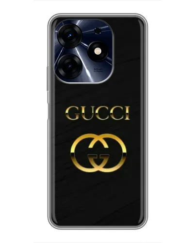 Чехол для TECNO Spark 10 Pro с картинкой «Золотой логотип Gucci»
