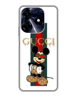 Чехол для TECNO Spark 10 Pro с картинкой «Микки Маус Gucci — полосы»