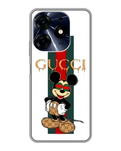Чехол для TECNO Spark 10 Pro с картинкой «Микки Маус Gucci — полосы»