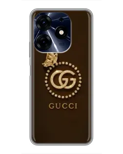 Чехол для TECNO Spark 10 Pro с картинкой «Gucci — золотая бабочка»