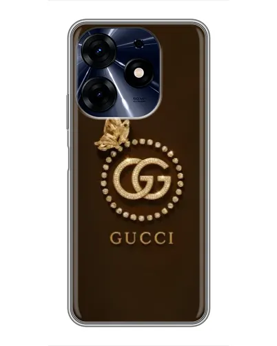 Чехол для TECNO Spark 10 Pro с картинкой «Gucci — золотая бабочка»