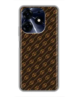 Чехол для TECNO Spark 10 Pro с картинкой «Gucci — золотые диагонали»