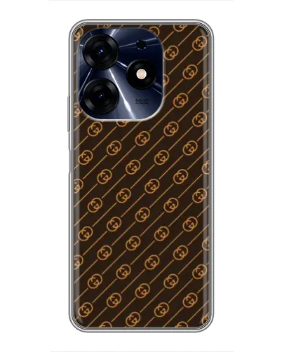Чехол для TECNO Spark 10 Pro с картинкой «Gucci — золотые диагонали»