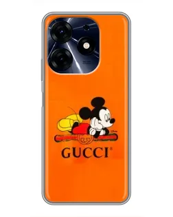 Чохол для TECNO Spark 10 Pro з картинкою «Міккі Маус Gucci — помаранч»
