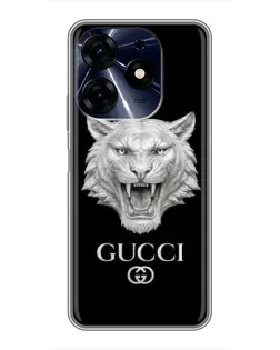 Чохол для TECNO Spark 10 Pro з картинкою «Gucci — срібний лев»