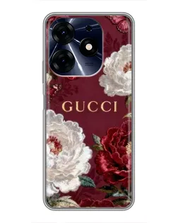 Чохол для TECNO Spark 10 Pro з картинкою «Gucci — бордові троянди»