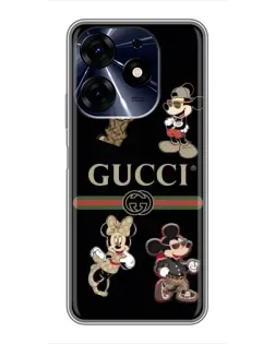 Чохол для TECNO Spark 10 Pro з картинкою «Gucci — герої Disney та монограма»
