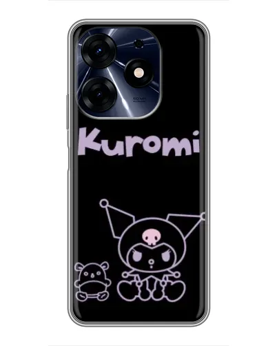 Чехол для TECNO Spark 10 Pro с картинкой «Kuromi — черный минимализм» Чехол для TECNO Spark 10 Pro с картинкой «Kuromi — черный минимализм»