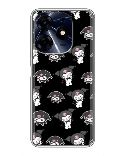 Чехол для TECNO Spark 10 Pro с картинкой «Черный паттерн Kuromi» Чехол для TECNO Spark 10 Pro с картинкой «Черный паттерн Kuromi»