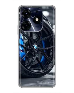 Чехол для TECNO Spark 10 Pro с картинкой «Колесо BMW вблизи»