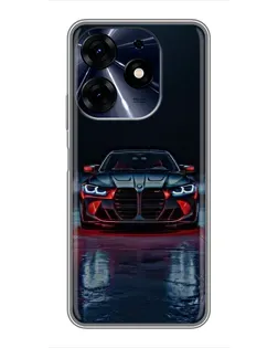 Чехол для TECNO Spark 10 Pro с картинкой «BMW на мокрой дороге»