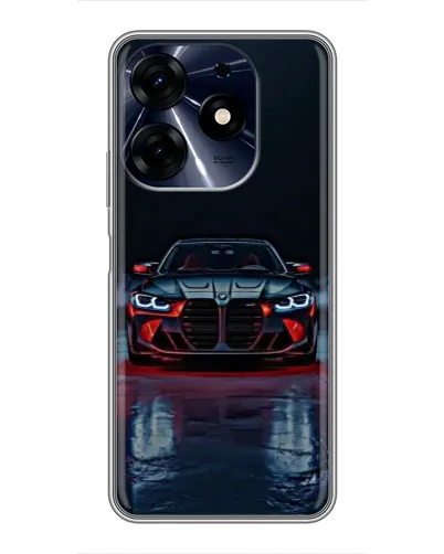 Чехол для TECNO Spark 10 Pro с картинкой «BMW на мокрой дороге»
