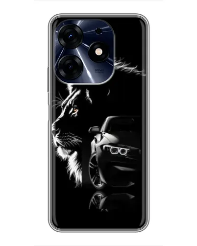 Чехол для TECNO Spark 10 Pro с картинкой «BMW и лев»
