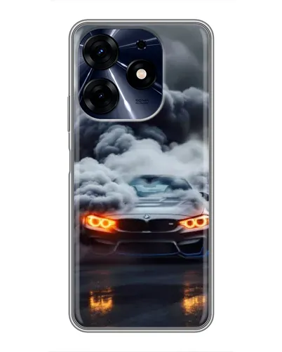 Чехол для TECNO Spark 10 Pro с картинкой «BMW в дыму»